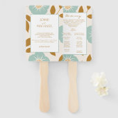 Blue Floral Wedding Handwaaier (Voorkant en achterkant)