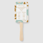 Blue Floral Wedding Handwaaier (Achterkant)