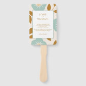 Blue Floral Wedding Handwaaier (Voorkant)