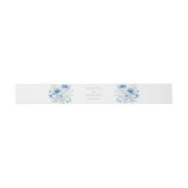 Blue Floral Wedding Invitation Belly Band Uitnodigingen Wikkel (Vlak)