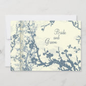 Blue Floral Wedding Invitation Card Kaart (Voorkant)