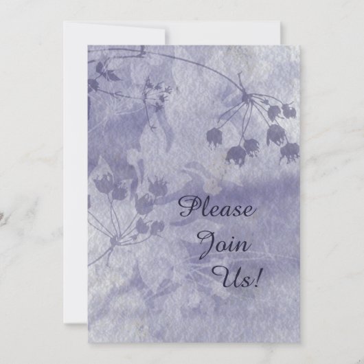 Blue Floral Wedding Invitation Kaart (Voorkant)