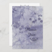 Blue Floral Wedding Invitation Kaart (Voorkant / Achterkant)