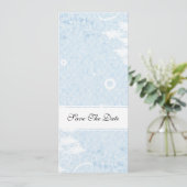 Blue Floral Wedding Invitation Kaart (Staand voorkant)