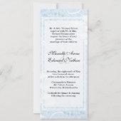 Blue Floral Wedding Invitation Kaart (Achterkant)