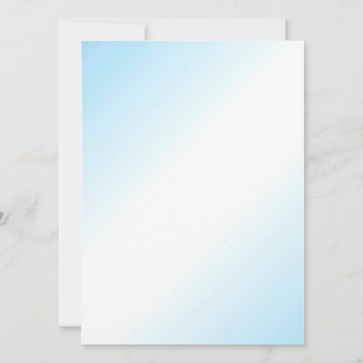 Blue Floral Wedding Invitation Kaart (Achterkant)