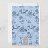 Blue Floral Wedding Invitations Kaart (Achterkant)