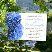 Blue Floral Wedding Invitations Kaart