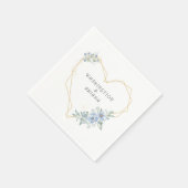 Blue Floral Wedding Napkins Servet (Hoek)