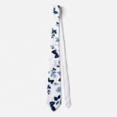 Blue Floral Wedding Necktie Stropdas (Voorkant)