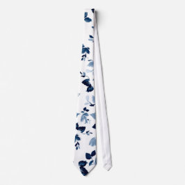 Blue Floral Wedding Necktie Stropdas