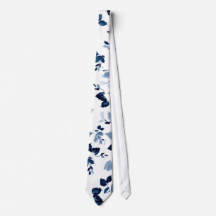 Blue Floral Wedding Necktie Stropdas