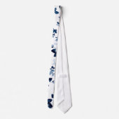 Blue Floral Wedding Necktie Stropdas (Achterkant)