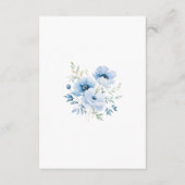 Blue Floral Wedding Receptie Kaart (Achterkant)