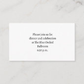 Blue Floral Wedding Reception Card Informatiekaartje (Achterkant)
