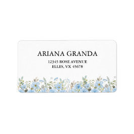  Blue Floral Wedding Retour Adres Label