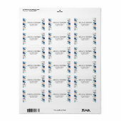 Blue Floral Wedding Retour Adres Label (Full Sheet)