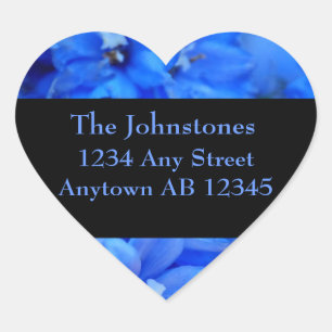 Blue Floral Wedding Return Address Label