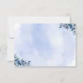 Blue Floral Wedding RSVP Cards (Achterkant)
