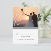 Blue Floral Wedding RSVP Kaarten (Staand voorkant)