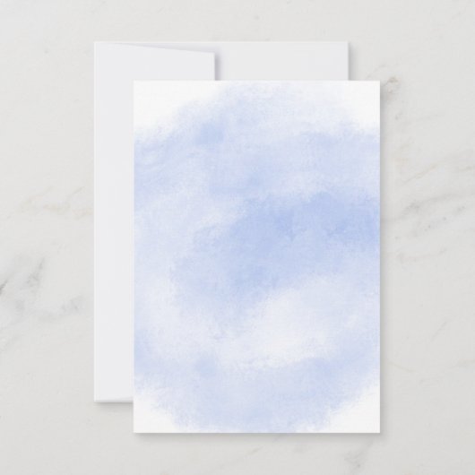 Blue Floral Wedding RSVP Kaarten (Achterkant)