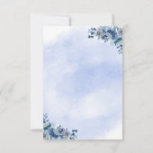 Blue Floral Wedding RSVP Kaarten (Achterkant)