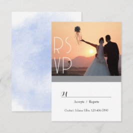 Blue Floral Wedding RSVP Kaarten Kaartje