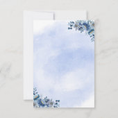 Blue Floral Wedding RSVP Kaarten Kaartje (Achterkant)