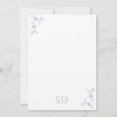 Blue Floral Wedding Table Number (Achterkant)