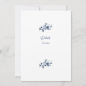 Blue Floral Wedding-uitnodiging Kaart (Achterkant)