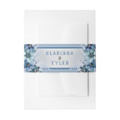 Blue Floral Wedding Uitnodigingen Wikkel (Voorkant Voorbeeld)