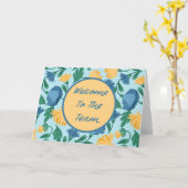 Blue Floral Welkom bij het Team Nieuwe Medewerker Kaart (Gele Bloem)