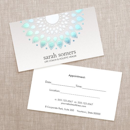 Blue Floral Wellness & Holistic Health Appointment Afsprakenkaartje