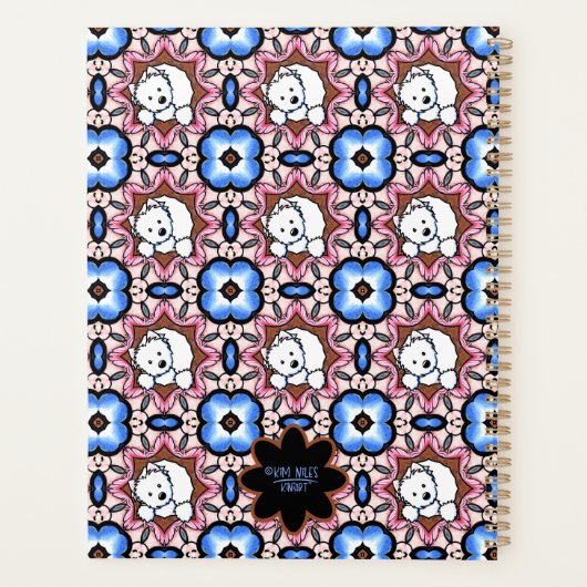 Blue Floral Westie Planner (Achterkant)