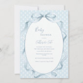 Blue Floral Whimsical Baby Shower  Kaart (Voorkant)