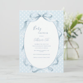 Blue Floral Whimsical Baby Shower  Kaart