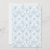 Blue Floral Whimsical Baby Shower  Kaart (Achterkant)