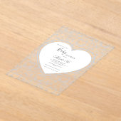 Blue Floral Whimsical Heart Baby Shower  Acryl Uitnodigingen (Laagn)