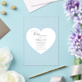 Blue Floral Whimsical Heart Baby Shower  Acryl Uitnodigingen (Insitu (Huwelijk))