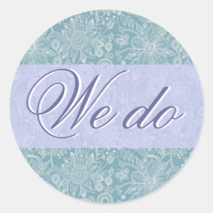 Blue Floral Wij doen Sticker/zeehond Ronde Sticker