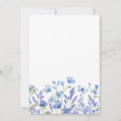 Blue Floral Wildflower Uitnodiging voor een bruilo (Achterkant)
