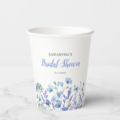 Blue Floral Wildflower Vrijgezellenfeest Papieren  Papieren Bekers (Achterkant)