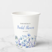 Blue Floral Wildflower Vrijgezellenfeest Papieren  Papieren Bekers (Voorkant)