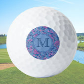 Blue Floral William Morris Custom Initiaal Dames Golfballen
