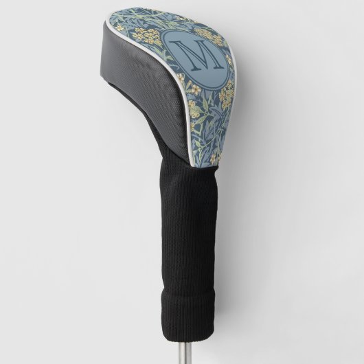 Blue Floral William Morris Custom Initiaal Dames Golfheadcover (Schuin)