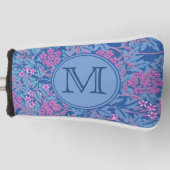 Blue Floral William Morris Custom Initiaal Dames Golfheadcover (Voorkant)