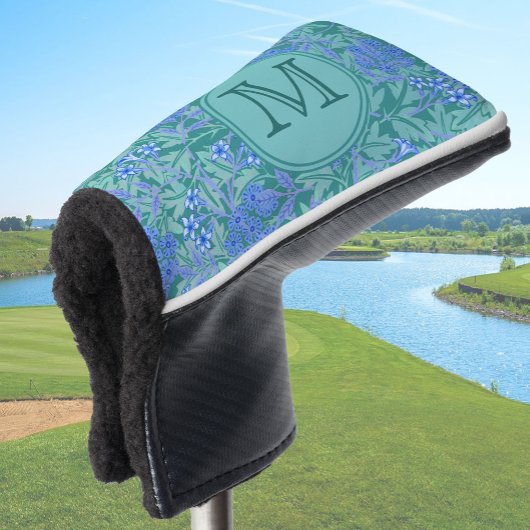 Blue Floral William Morris Custom Initiaal Dames Golfheadcover