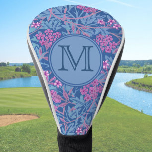 Blue Floral William Morris Custom Initiaal Dames Golfheadcover