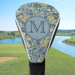 Blue Floral William Morris Custom Initiaal Dames Golfheadcover