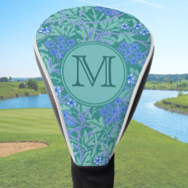Blue Floral William Morris Custom Initiaal Dames Golfheadcover